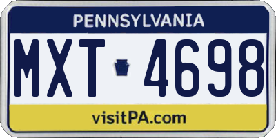 PA license plate MXT4698