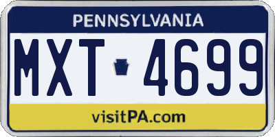 PA license plate MXT4699