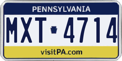 PA license plate MXT4714