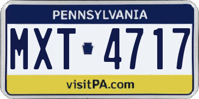 PA license plate MXT4717
