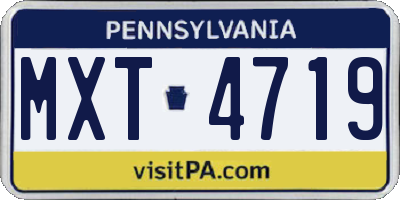 PA license plate MXT4719