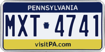 PA license plate MXT4741