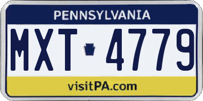 PA license plate MXT4779