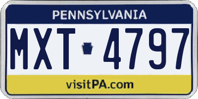 PA license plate MXT4797