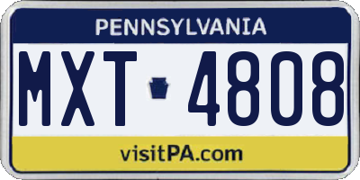 PA license plate MXT4808
