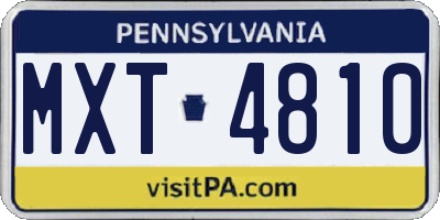 PA license plate MXT4810