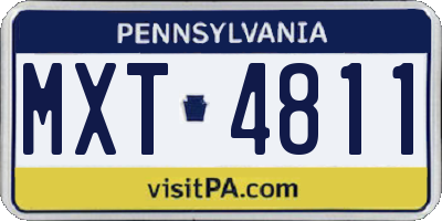 PA license plate MXT4811