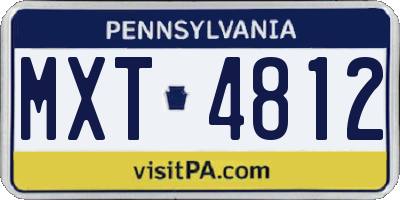 PA license plate MXT4812