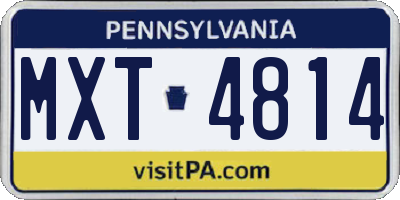 PA license plate MXT4814