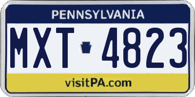 PA license plate MXT4823