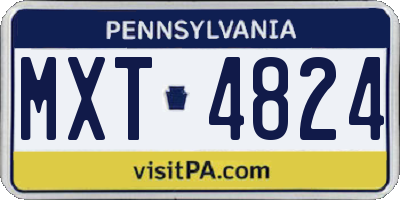 PA license plate MXT4824