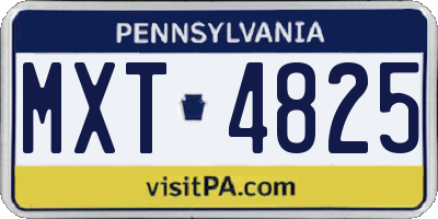 PA license plate MXT4825