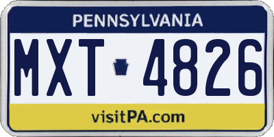 PA license plate MXT4826