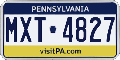 PA license plate MXT4827