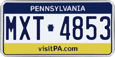 PA license plate MXT4853