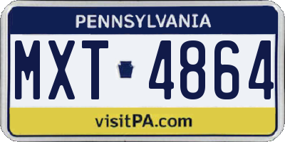PA license plate MXT4864