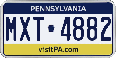 PA license plate MXT4882