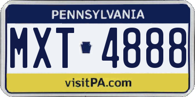 PA license plate MXT4888
