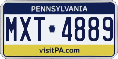PA license plate MXT4889