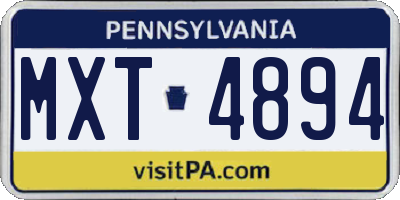 PA license plate MXT4894
