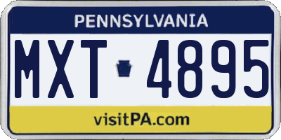 PA license plate MXT4895