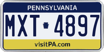 PA license plate MXT4897