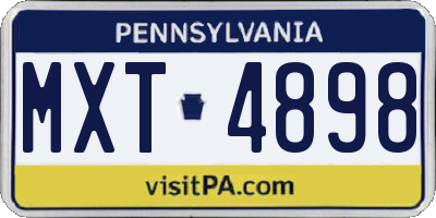PA license plate MXT4898
