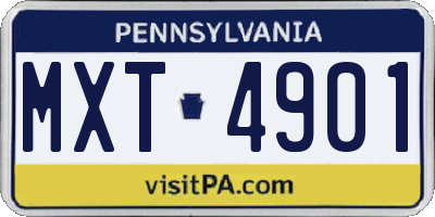 PA license plate MXT4901