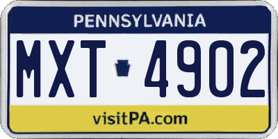 PA license plate MXT4902