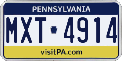 PA license plate MXT4914