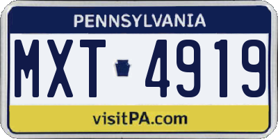 PA license plate MXT4919