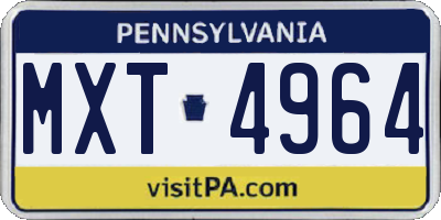 PA license plate MXT4964
