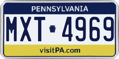 PA license plate MXT4969