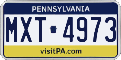 PA license plate MXT4973