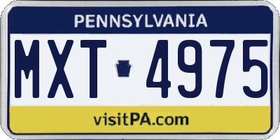 PA license plate MXT4975