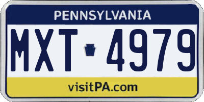 PA license plate MXT4979