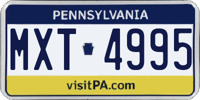 PA license plate MXT4995