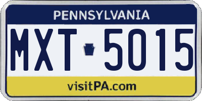 PA license plate MXT5015