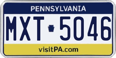PA license plate MXT5046