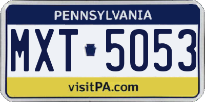 PA license plate MXT5053