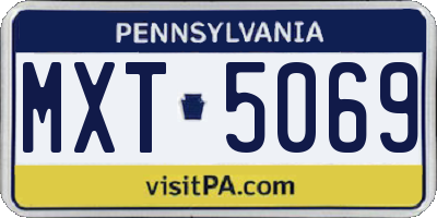 PA license plate MXT5069