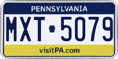 PA license plate MXT5079