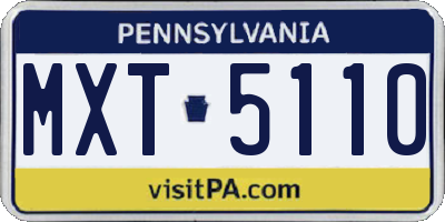 PA license plate MXT5110