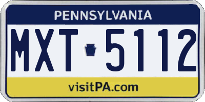 PA license plate MXT5112