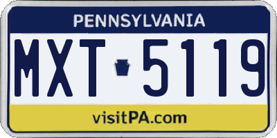 PA license plate MXT5119