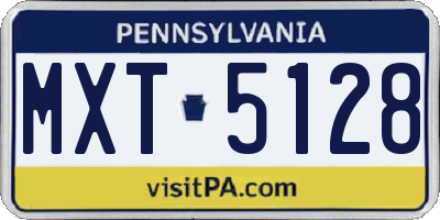 PA license plate MXT5128