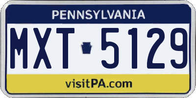 PA license plate MXT5129