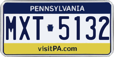 PA license plate MXT5132