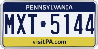 PA license plate MXT5144