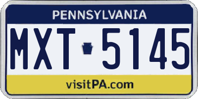 PA license plate MXT5145